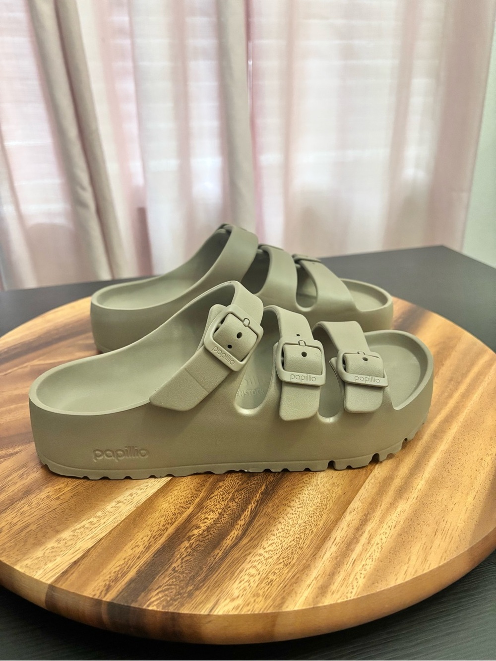 Papillio by Birkenstock Florida Flex Eva Platform Sandals Size 7 Taupe